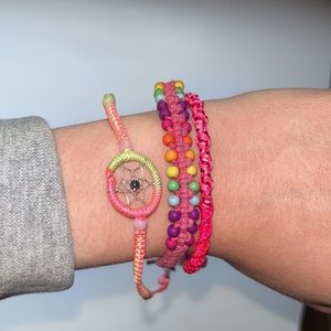 (3) bracelets/anklets, assorted designs/colors. Used in great condition